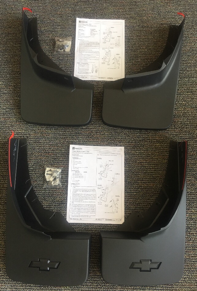 2014-2018 Chevrolet Silverado Front & Rear Molded Splash Guard Pkg Black Grained 2014-2018 Chevrolet Silverado Front & Rear Molded Splash Guard Pkg Black Grained