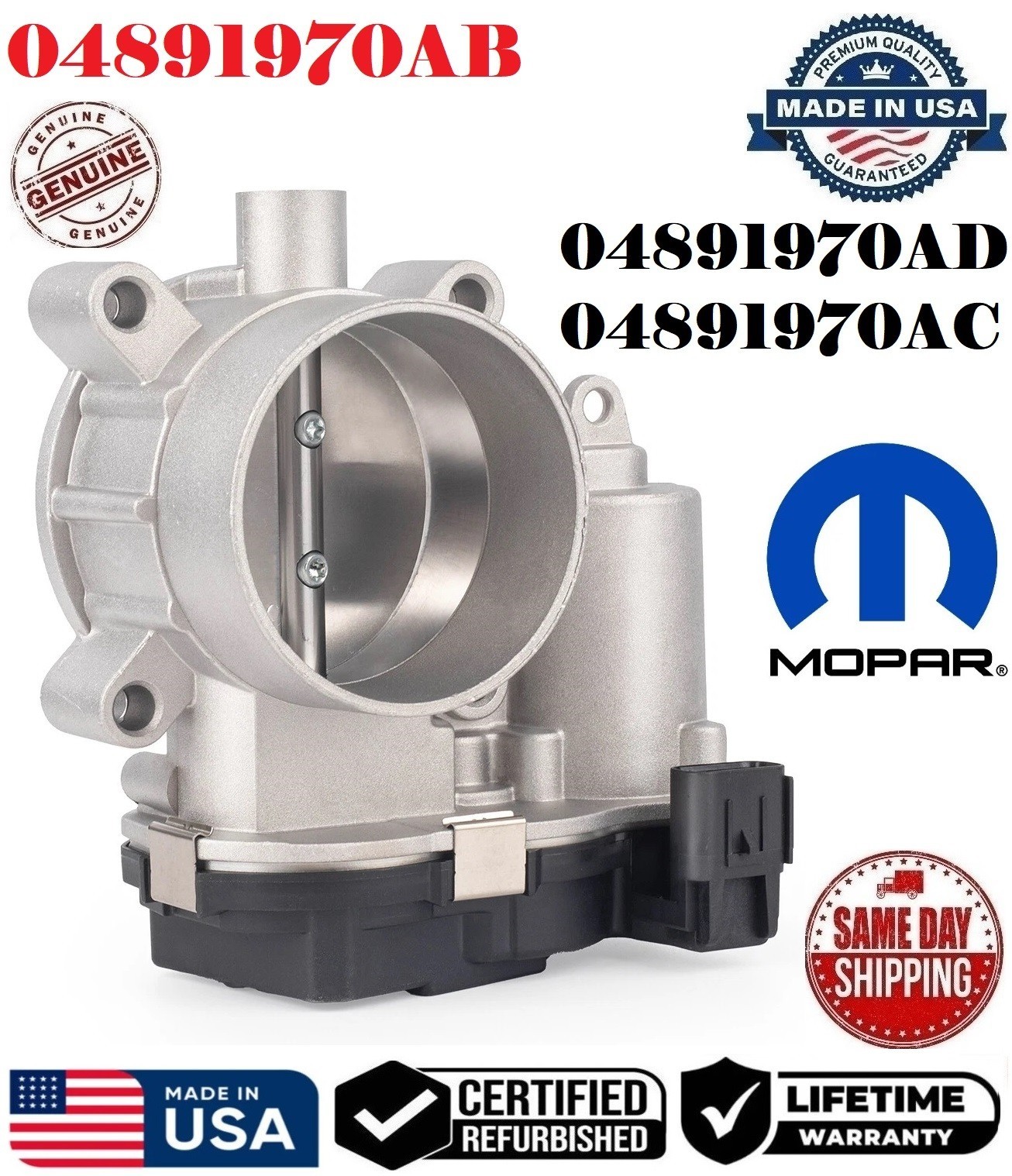 ✅ GENUINE MOPAR Throttle Body For 2013-2022 JEEP CHRYSLER RAM 2.4L # 04891970AB