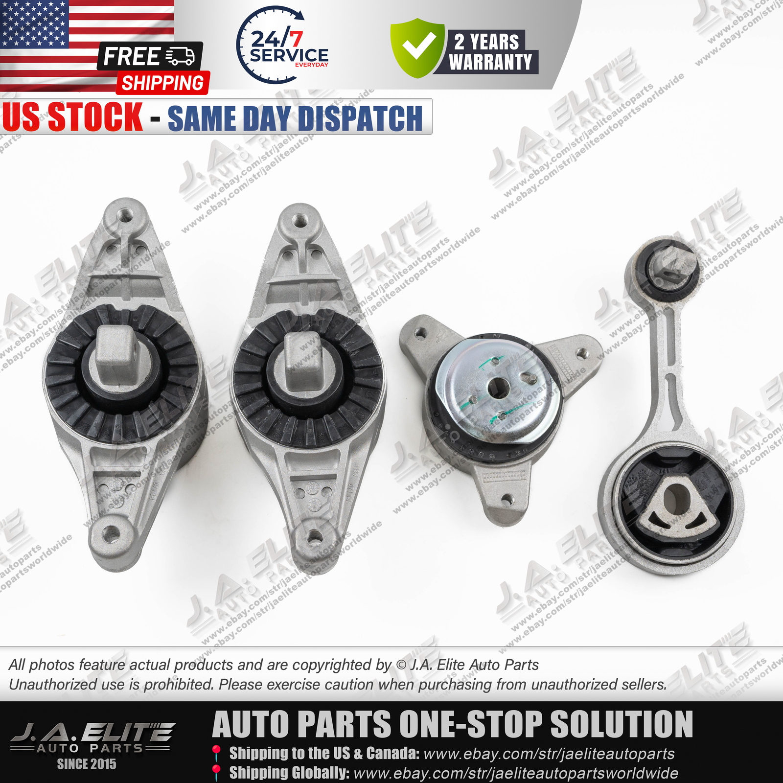 4pcs Engine Transmission Mount Kit fit Maserati Ghibli Quattroporte 4WD