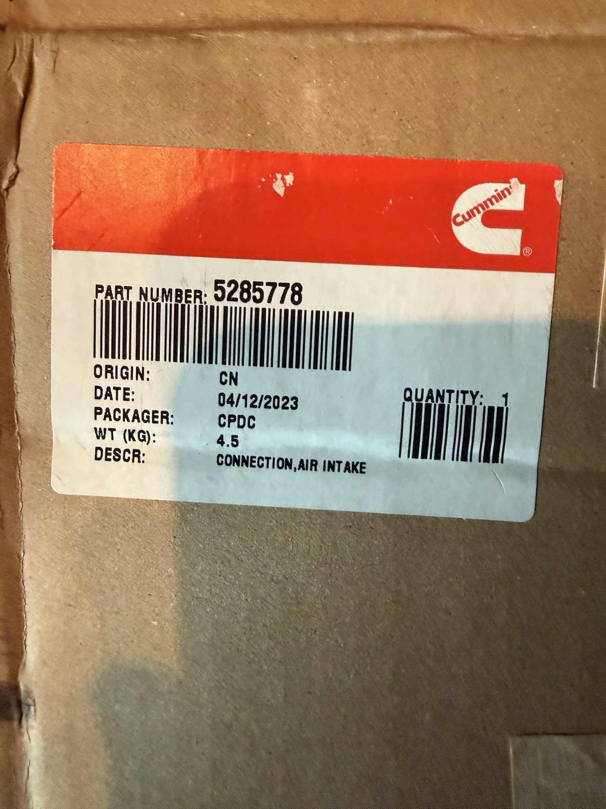 Cummins Genuine OEM 5285778 Connection Air Intake