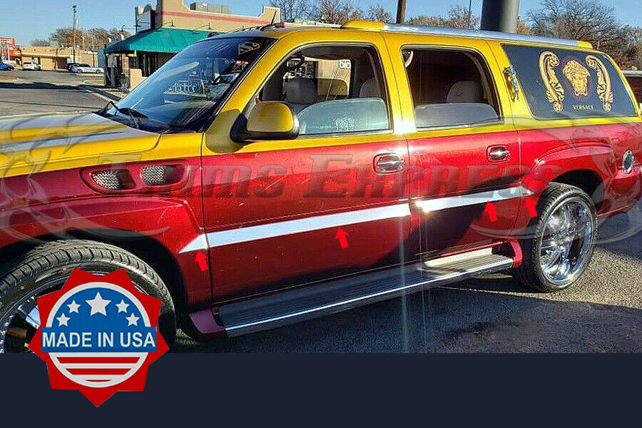 2001-2006 Cadillac Escalade ESV Long SUV Cladding Flat Molding Trim 8Pc 2 1/2\