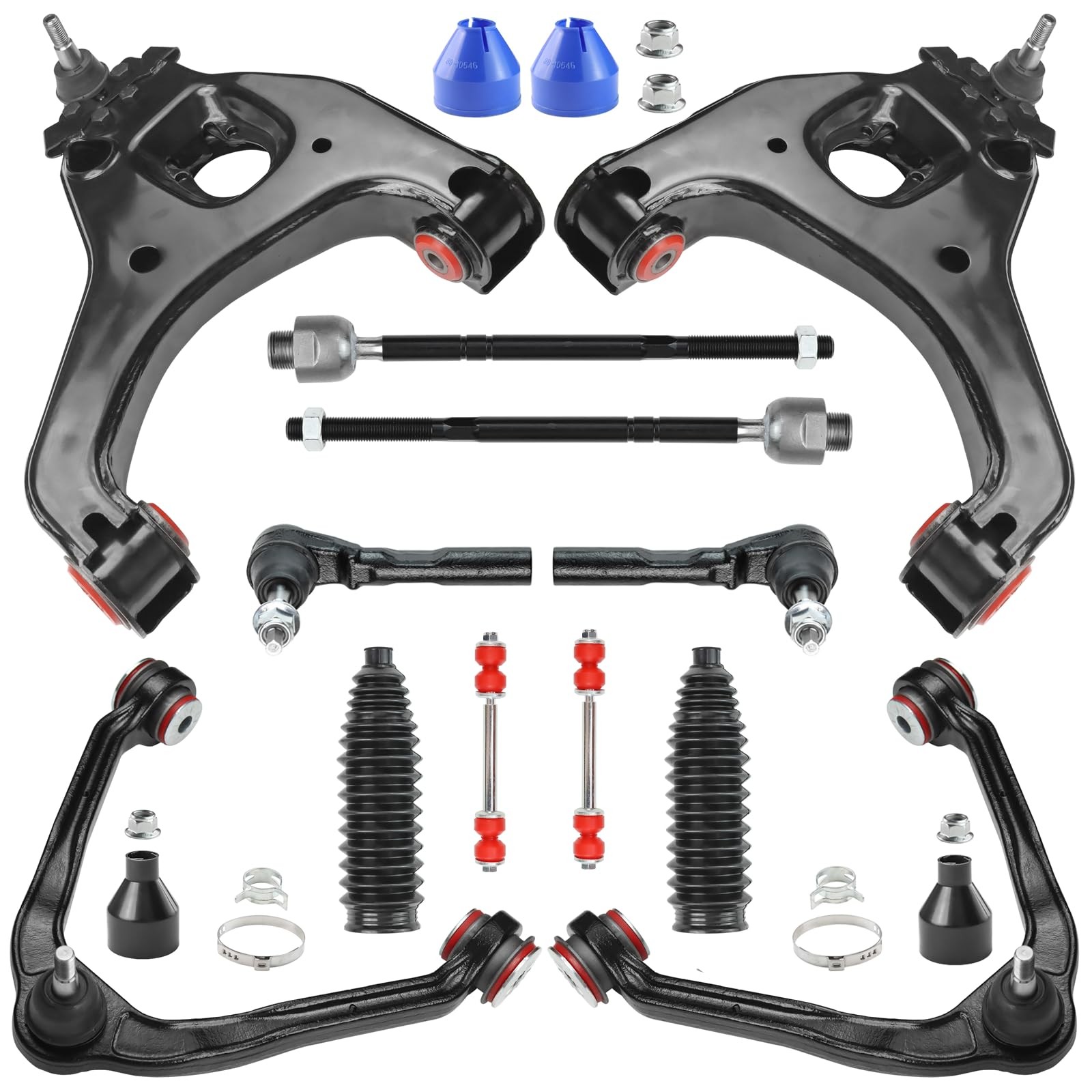 Front End 12pc Suspension Kit for 1999-2006 RWD Chevy Silverado 12PC, Black 