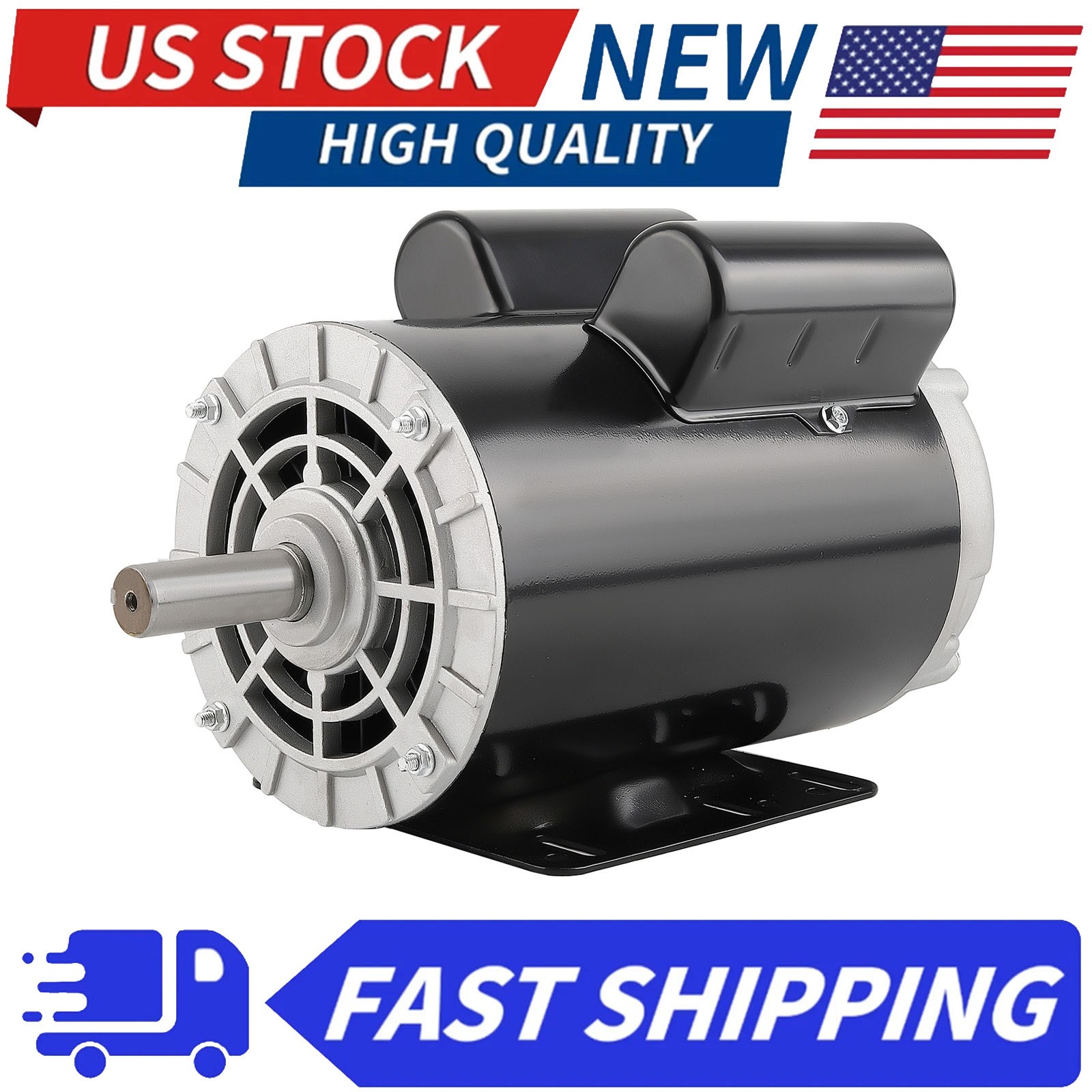 230V 3450RPM 5HP Air Compressor Motor Single Phase 56 Frame CCW Rotation ODP