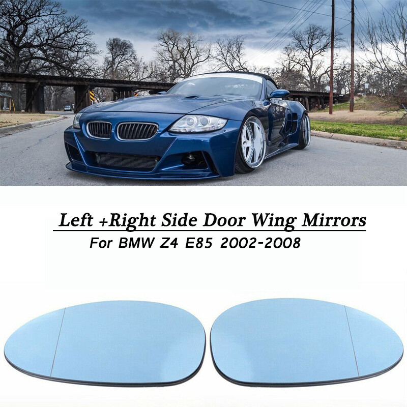 Left+Right Side Wing Heated Mirror Glass Blue For BMW E85 Z4 2002–2008 M Coupe Left+Right Side Wing Heated Mirror Glass Blue For BMW E85 Z4 2002–2008 M Coupe