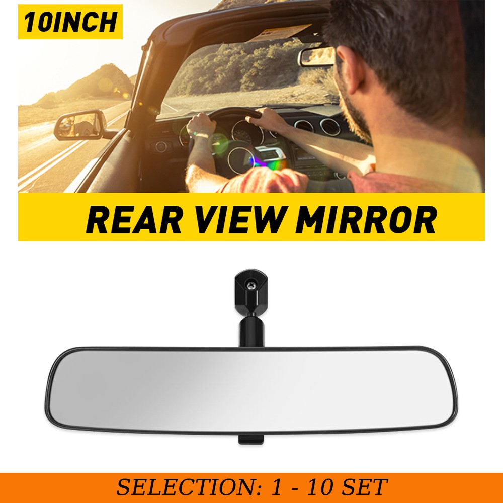 1-10 Rear View Mirror Interior Rearview Mirror 10 inch for Jeep Wrangler 2001-17