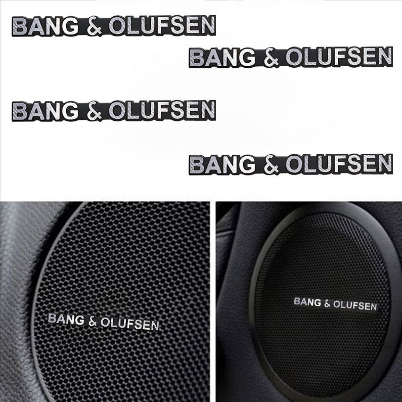 4pc Metal BO Bang Olufsen Hi-Fi Car Speaker Emblem Audio Decorative Badges