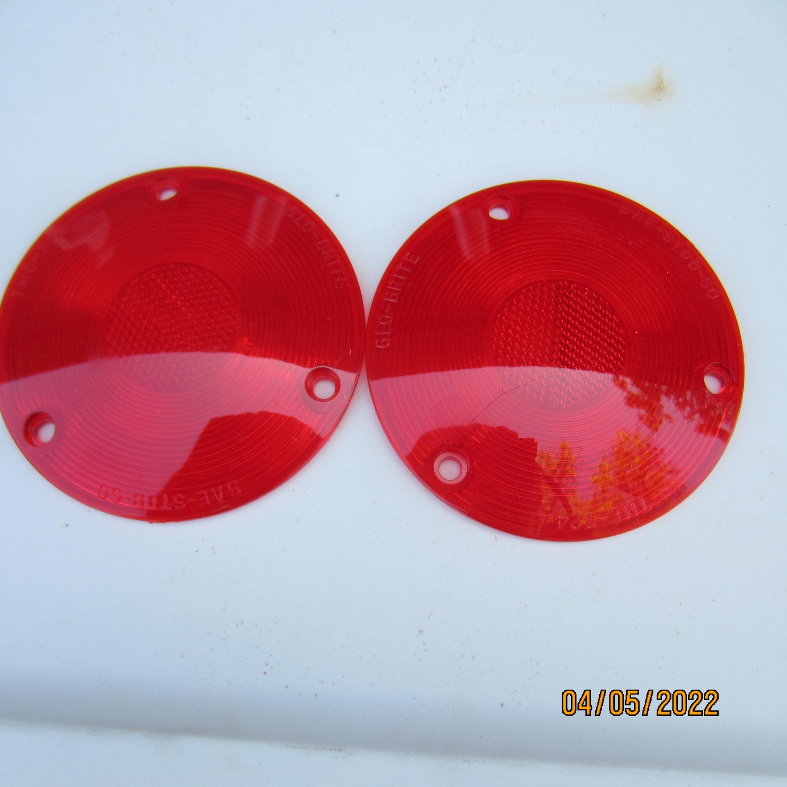 1957-60 Ford truck fleet side taillight lenses.