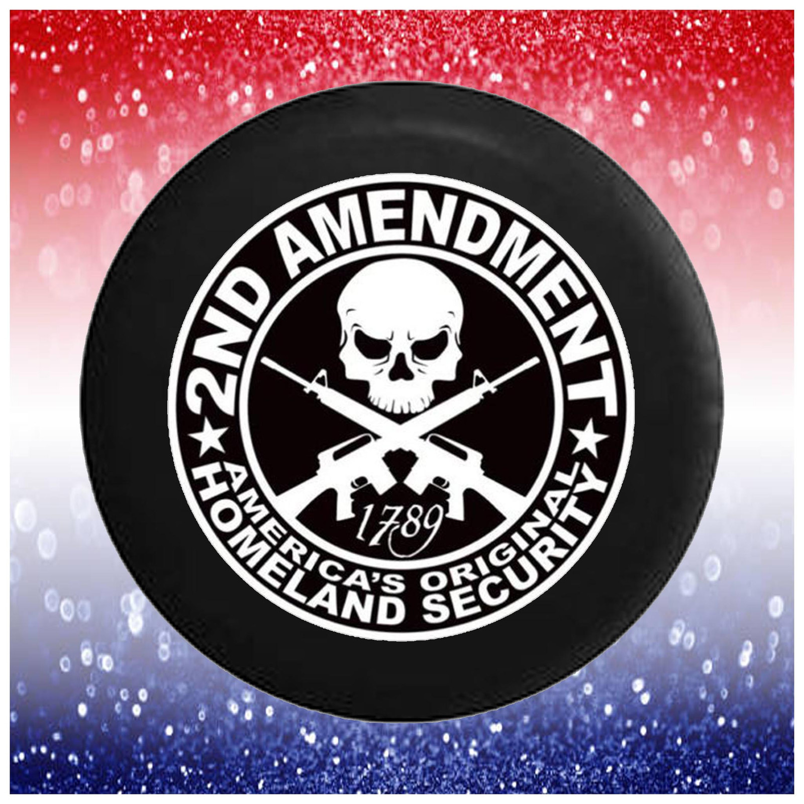 Funny Spare Tire Cover 2nd Amendment Skull Rifles Fits Jeep Camper RV