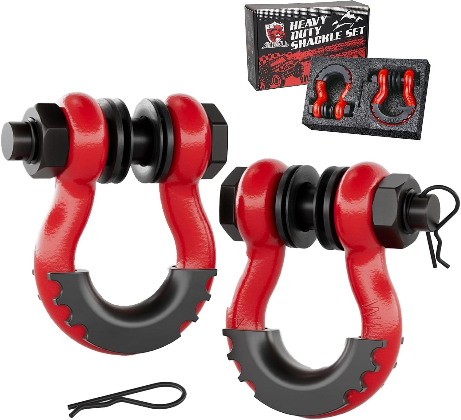 Superior Heavy-Duty D Ring 2 Pack with 41,887 lb Strength for Off-Road Recovery