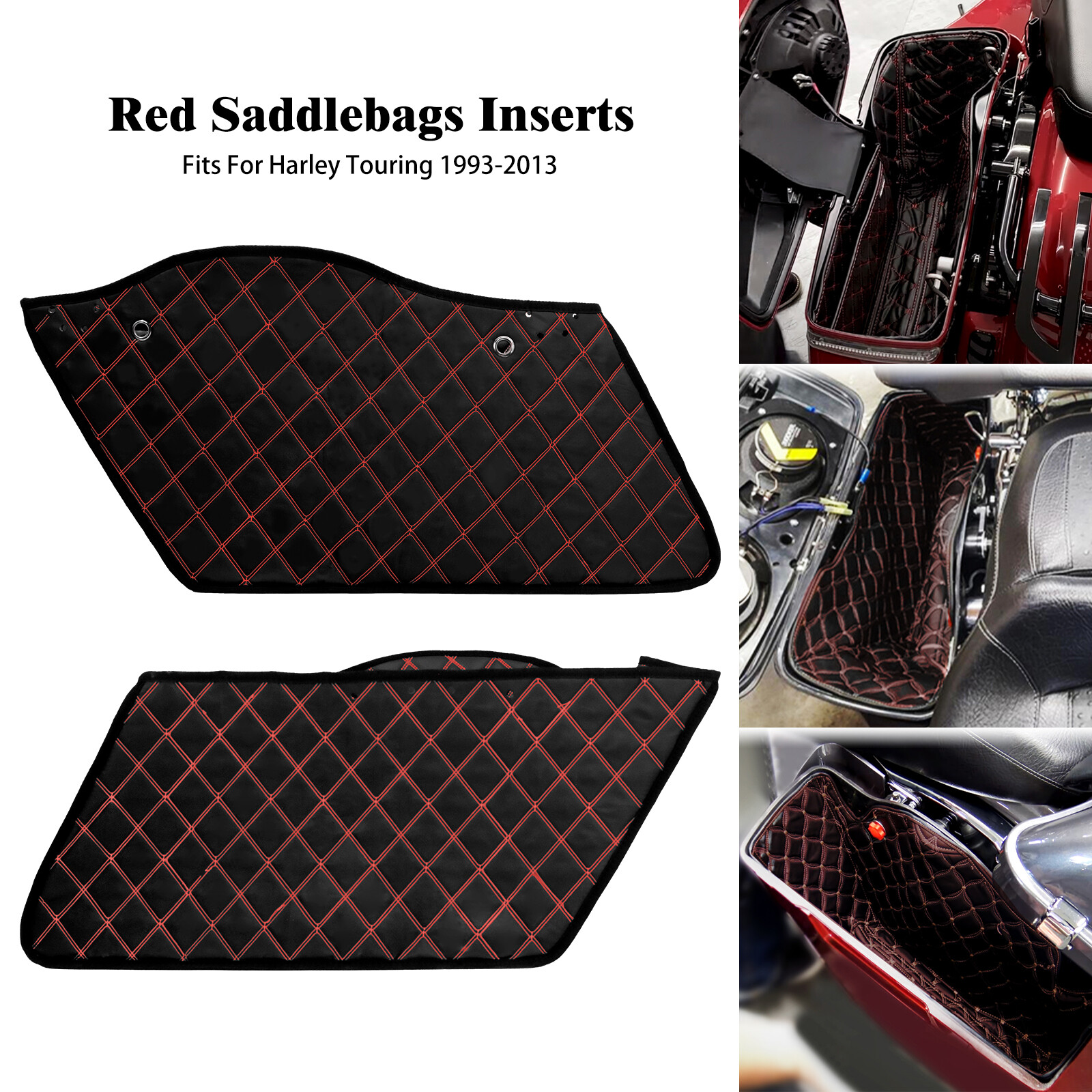 Red Line Bag Inserts Saddlebag Liner Tool Bag For Touring FLHR FLHTK 1993-2013 Red Line Bag Inserts Saddlebag Liner Tool Bag For Touring FLHR FLHTK 1993-2013