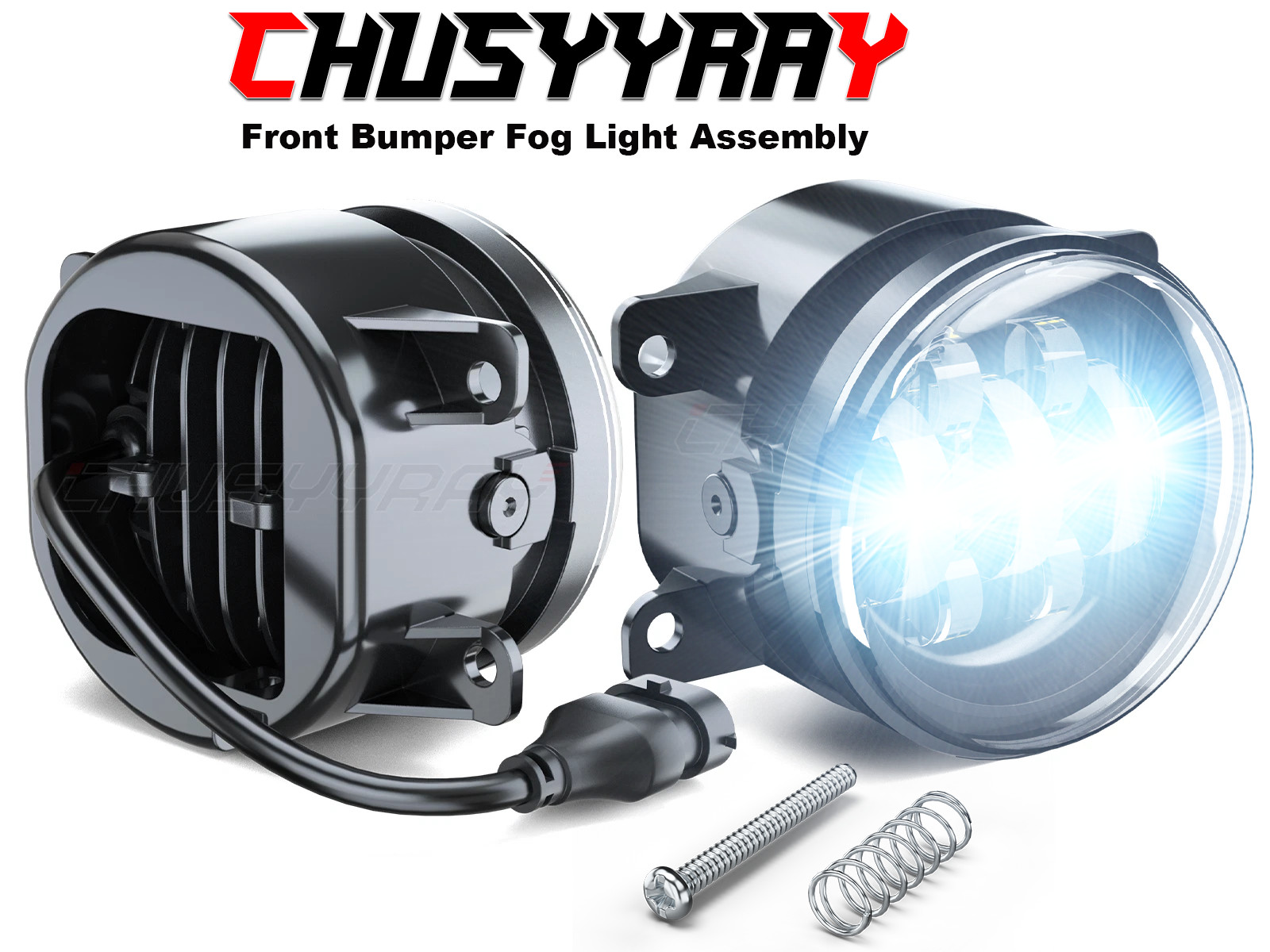 2pcs LED Driving Fog Light Lamp Front Bumper Light Driver & Right Passenger Side
