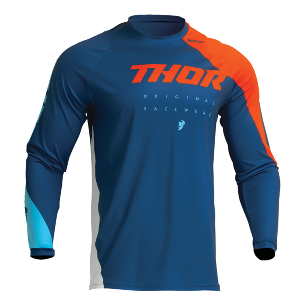 Thor Sector Edge Navy and Orange MX Off-Road Jersey - Men\'s Sizes SM - 3X