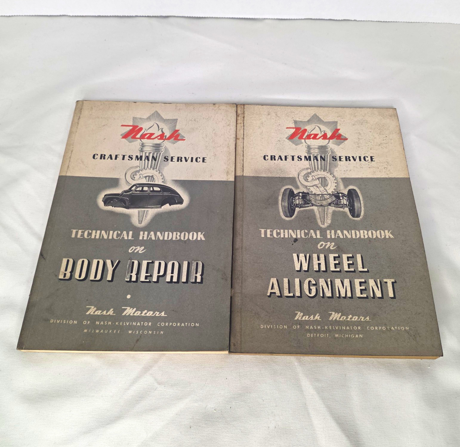 Vintage Nash Motors Technical Handbooks Body Repair Wheel Alignment OEM Lot