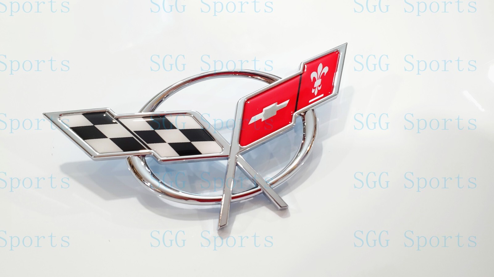 1PC 1997-2004 C5 Corvette Chrome Front Bumper Only Cross Flags Emblem