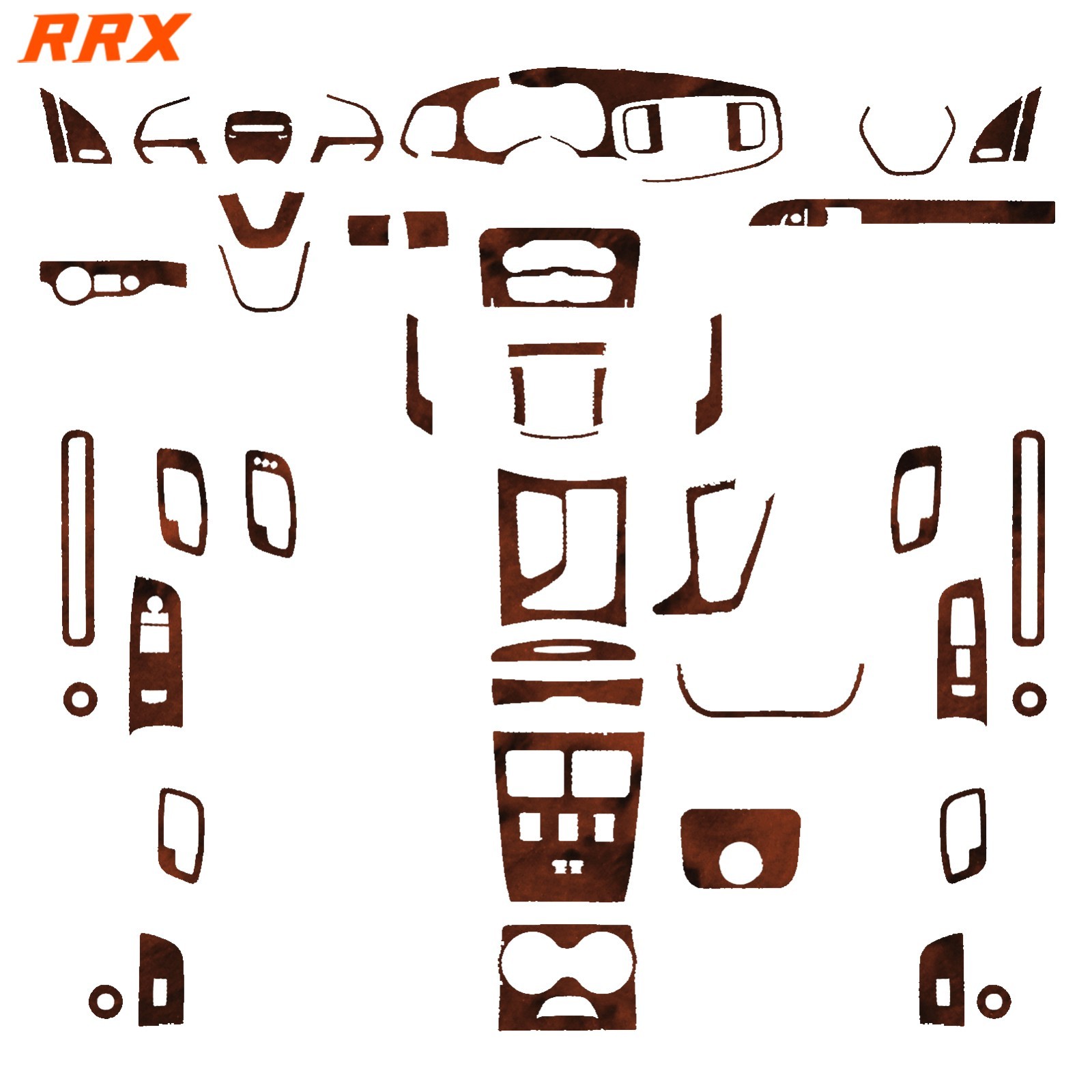 62Pcs Wood Grain Brown Kits Whole Interior Trim Cover For Dodge Charger 2015-22