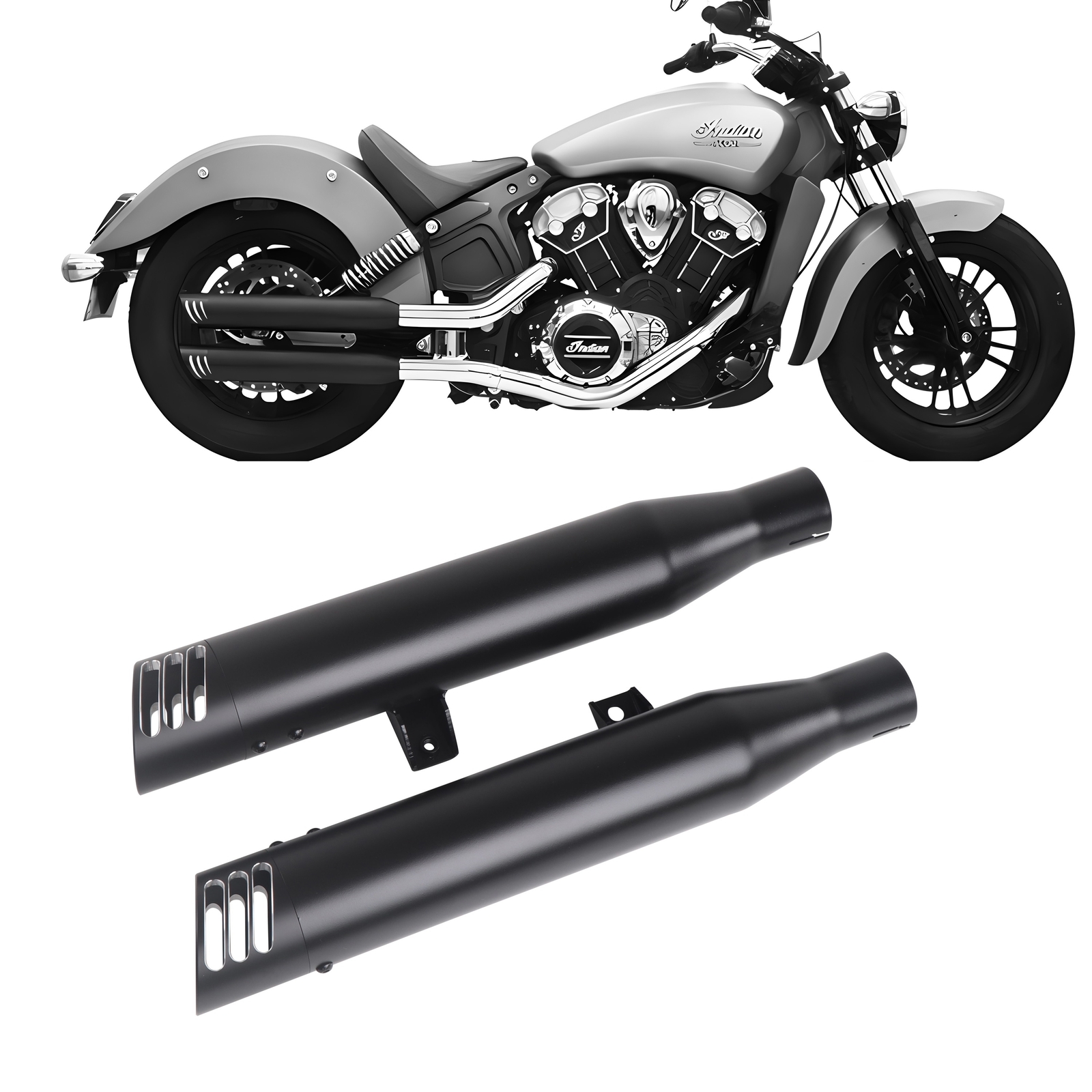 3.0\'\' Slip Ons for Indian Scout Exhaust, Deep Tone for Indian Scout Muffler