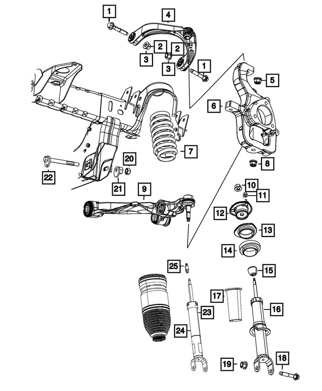 Genuine Mopar Upper Control Arm Right 68444542AC