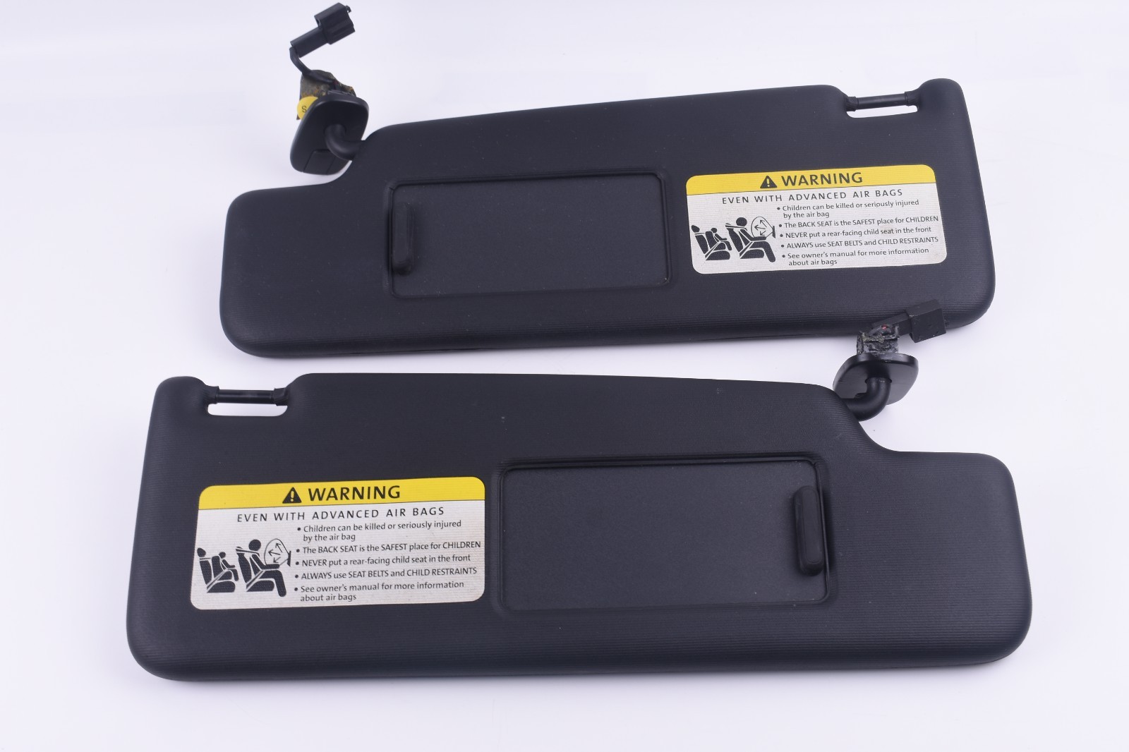 2007-2016 Volkswagen Eos Driver & Passenger Side Sun Visor Pair Set Black