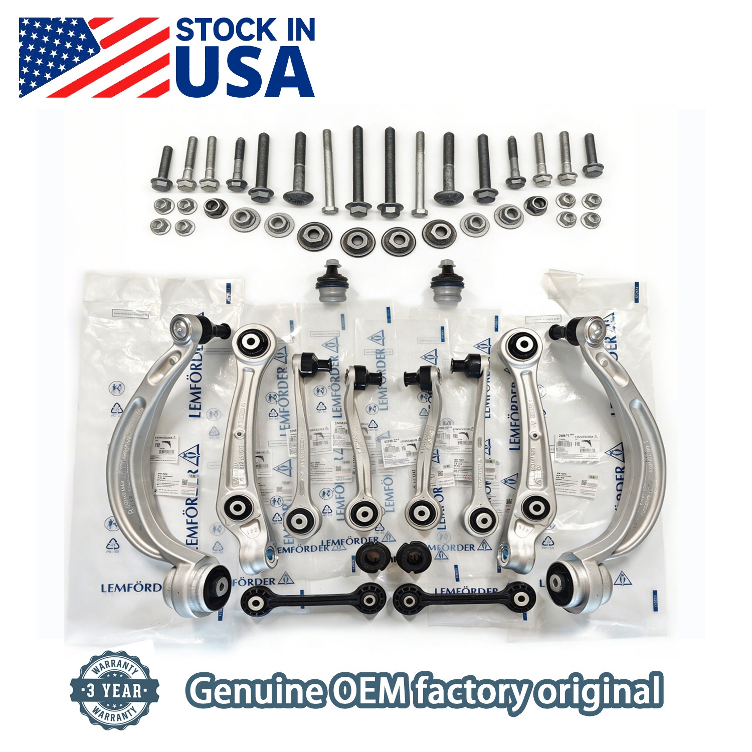 Lemforder Front Suspension Control Arm Kit 14PCS For Audi A4 A5 A6 A7 Q5 OEM