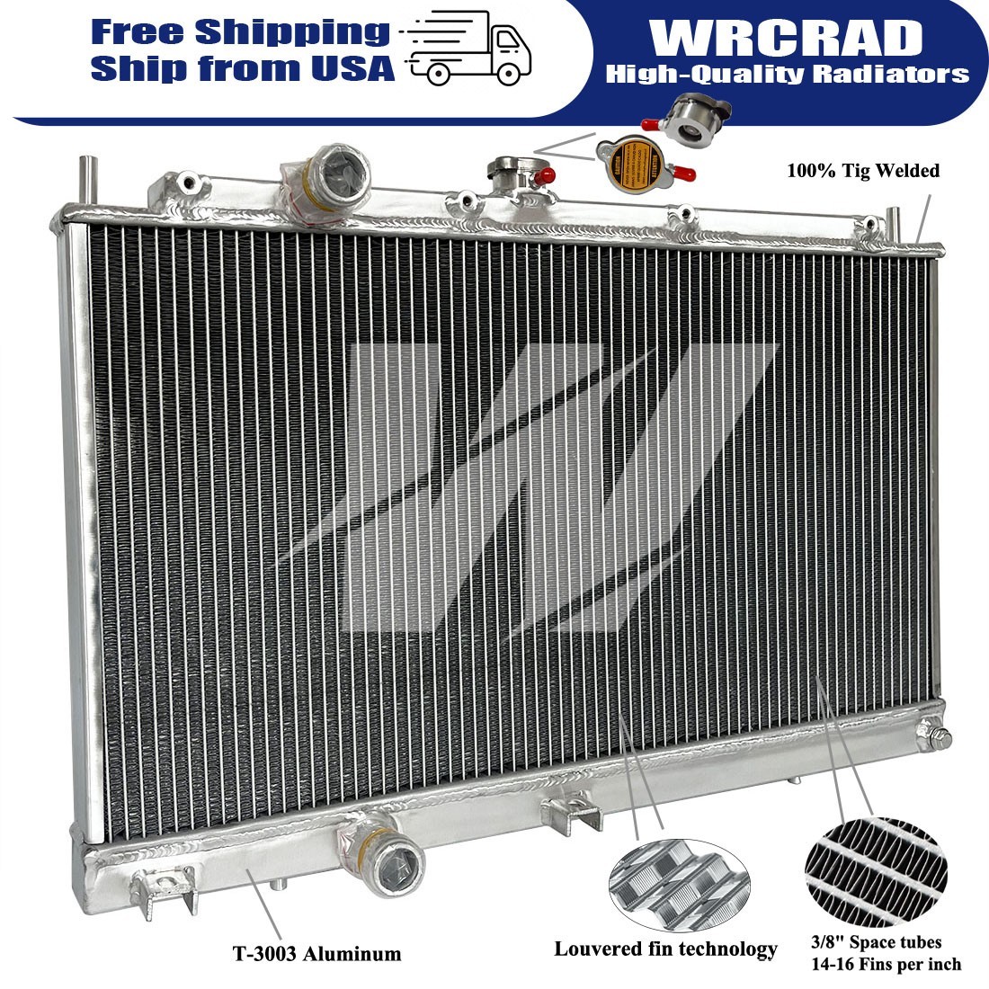 MT Aluminum Radiator For Mitsubishi Lancer Evo 4 5 6 IV/V/VI 1997-2000 1998 1999