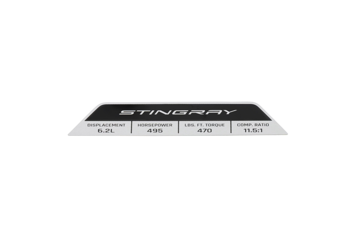 2025 Chevrolet Corvette Stingray Engine Specification Plaque Sticker GM 87818050