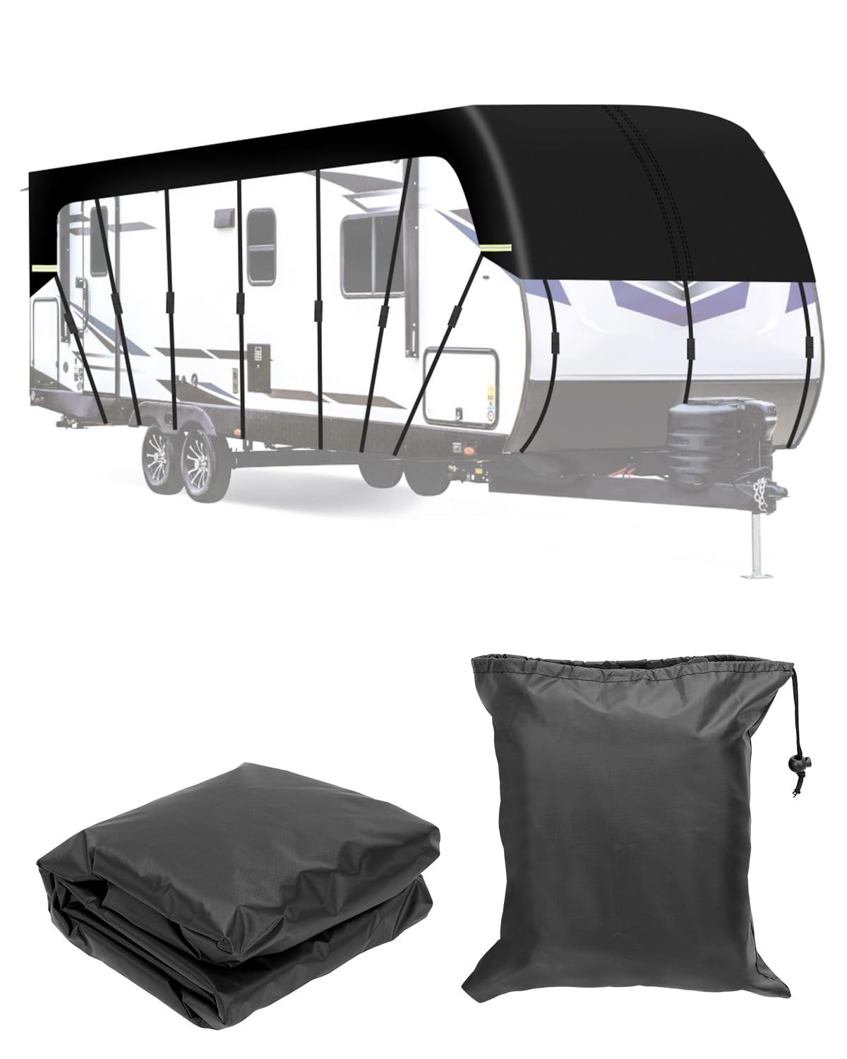 RV Caravan Roof Cover Heavy Duty Waterproof 29ft 210D Oxford Cloth for Trucks