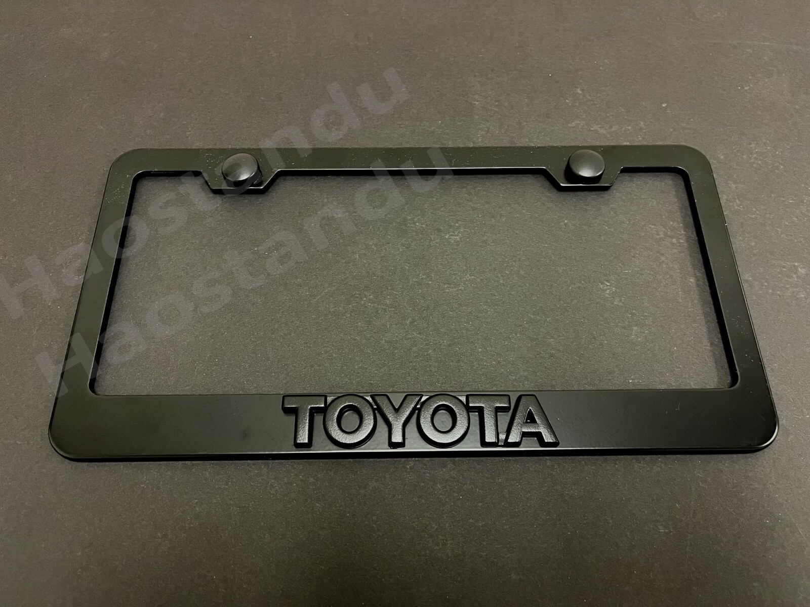 1xBlackToyota 3D Emblem BLACK Stainless License Plate Frame RUST FREE +S.Caps *L