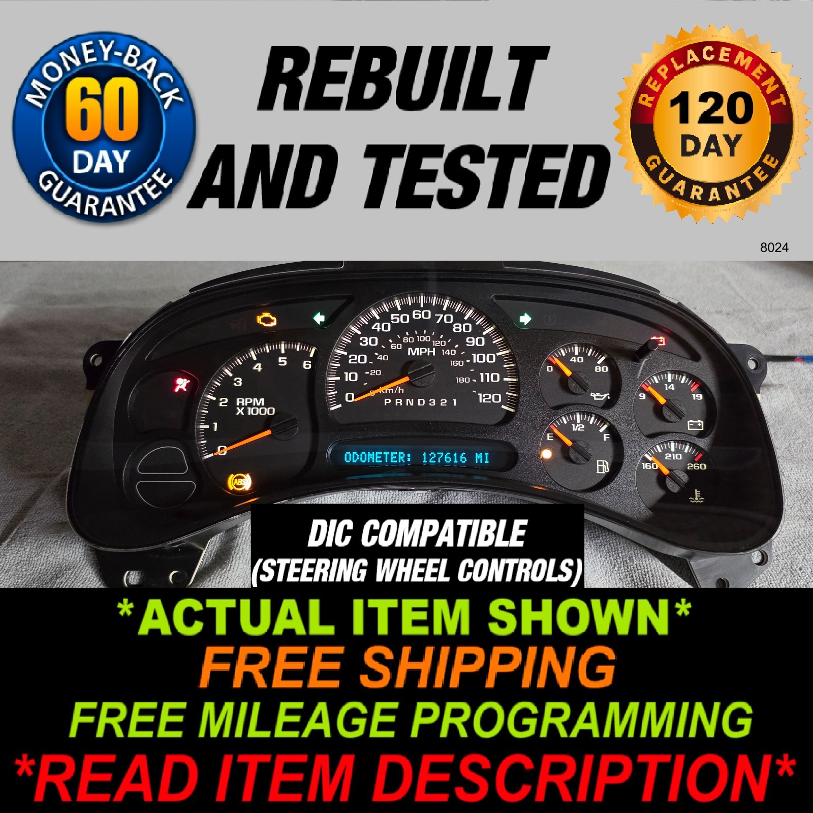 2003-2006 Silverado, Sierra, Tahoe, Suburban, Yukon, Avalanche Gauge Cluster