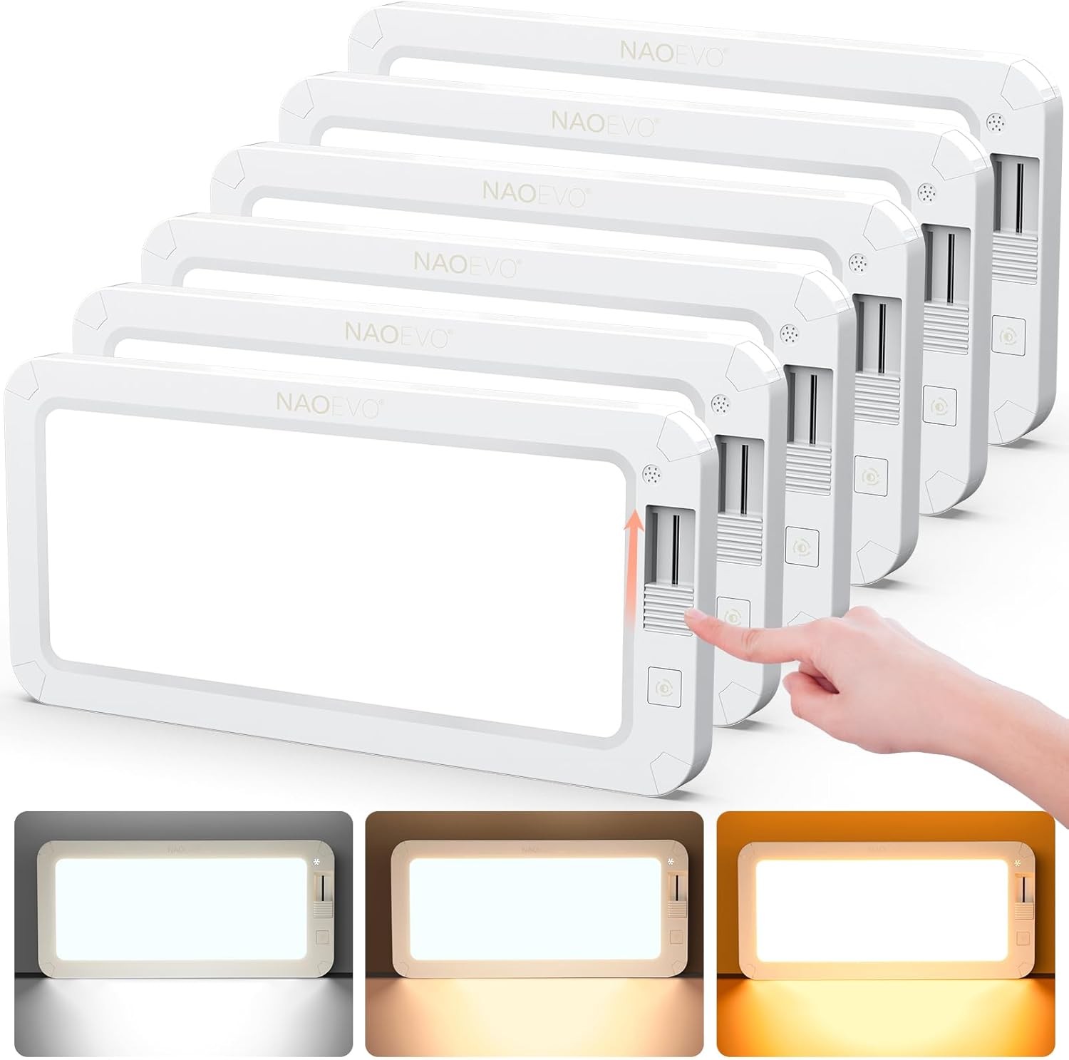 NAOEVO RV Lights Interior 2070LX, 1500LM LED 12V, 6 Pack 