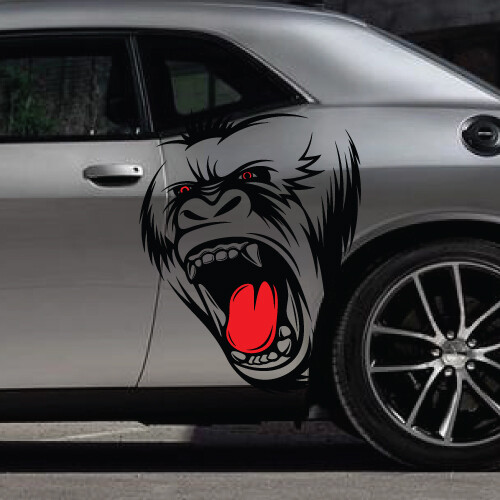 2x Gorilla King Kong Hood Side Decal Car Truck Vehicle Graphic Tailgate Pickup