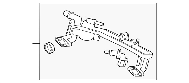 Genuine Jaguar Engine Coolant Outlet Flange AJ814053