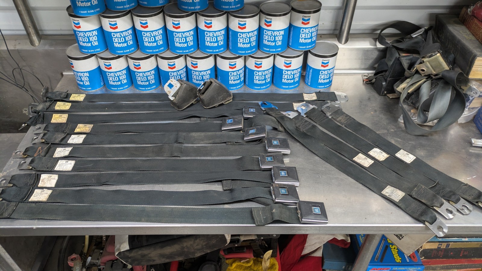 Lot Of 16 1970 Date Coded Black Seatbelts Chevelle SS Gto More