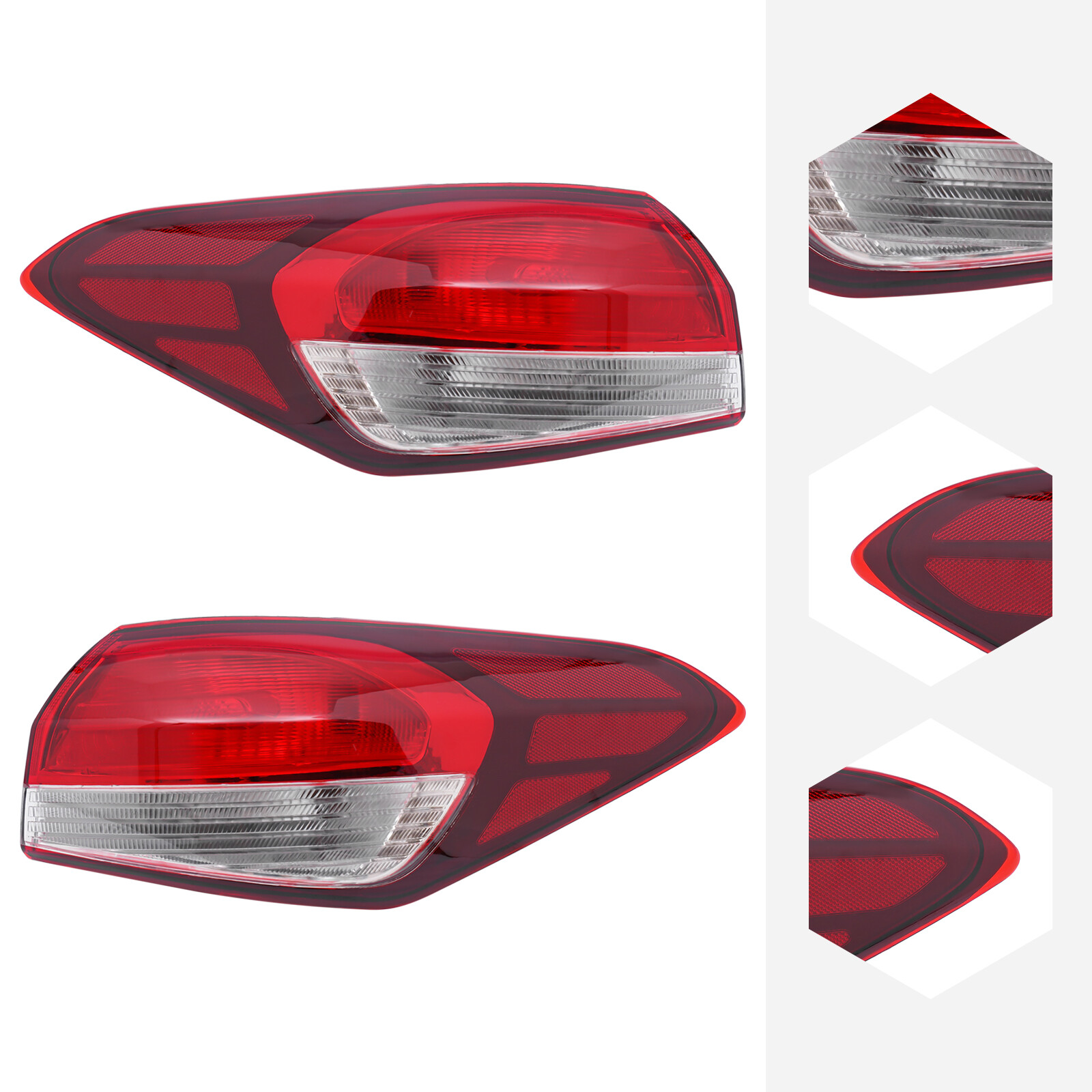 For 2017-18 Kia Forte Pair Halogen Tail Lights Rear Brake Lamps Outer Left+Right