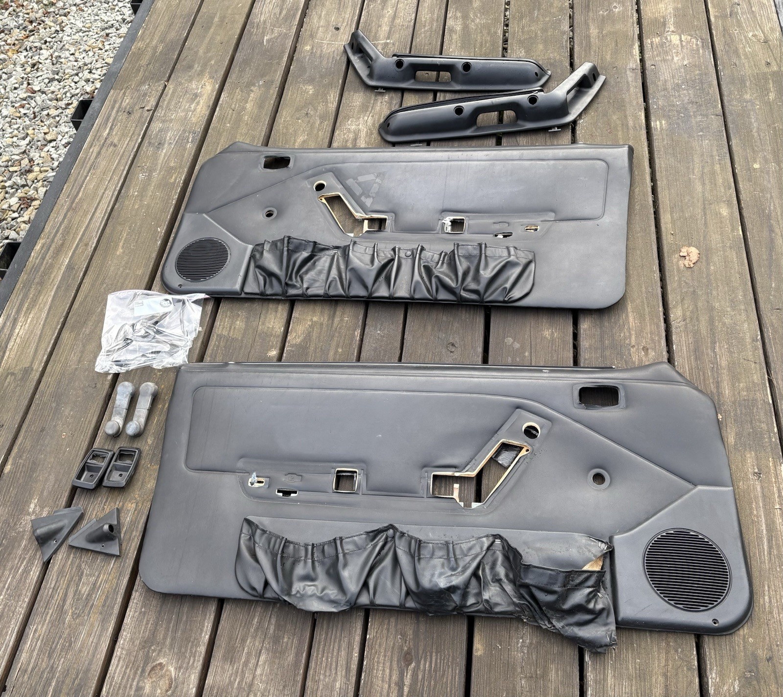 1987-1993 FORD MUSTANG FOXBODY DOOR PANELS Black Manual Window GT LX