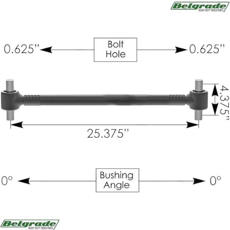 TMR533C Torque Rod Crimped 25.375in IHC/Ford - 3580088C3 3580088C2 4C4Z4264CA TMR533C Torque Rod Crimped 25.375in IHC/Ford - 3580088C3 3580088C2 4C4Z4264CA