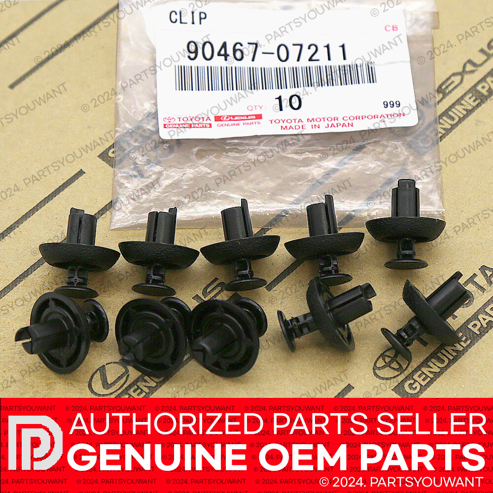 GENUINE Toyota Lexus OEM New Engine Cover Grille Clips 90467-07211 [Set of 10]