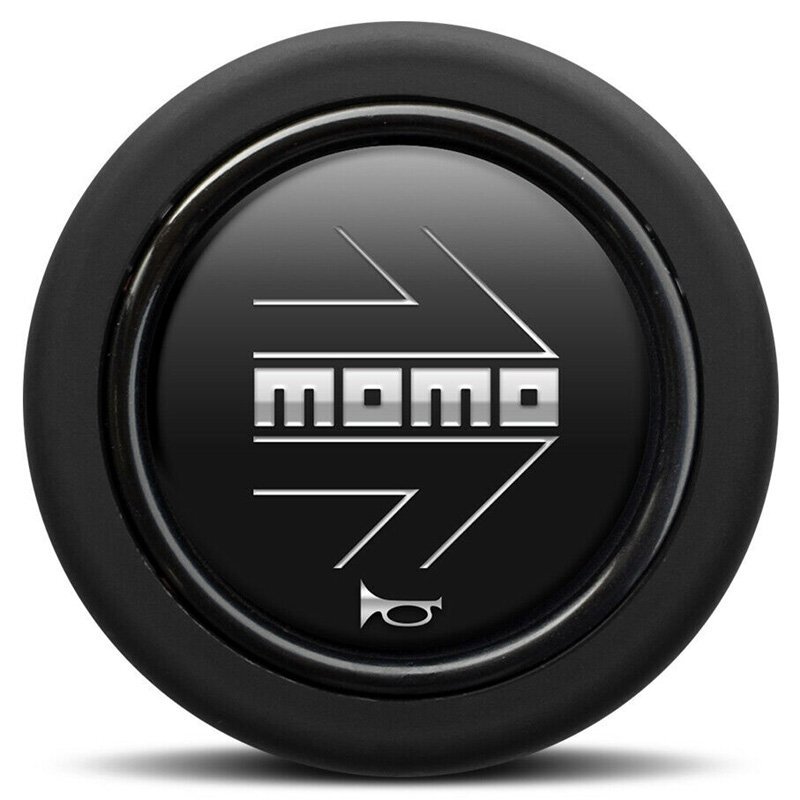 MOMO Steering Wheel Horn Button Black / Silver Steering Wheel Horn Button Black