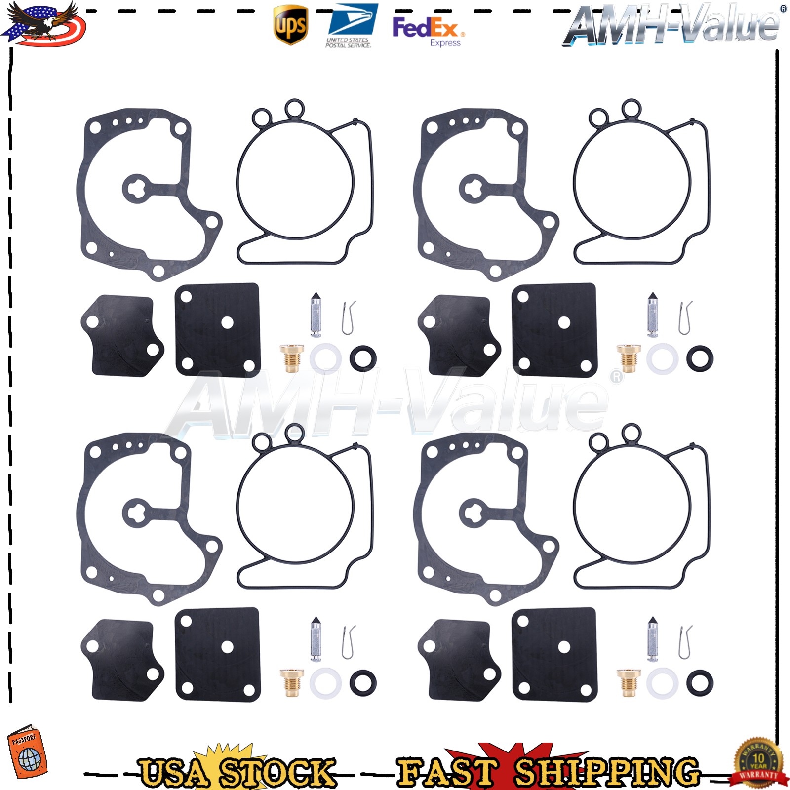 4Pcs New 439079 439078 For Johnson Evinrude Carburetor Repair Kit V4/6/8 Looper