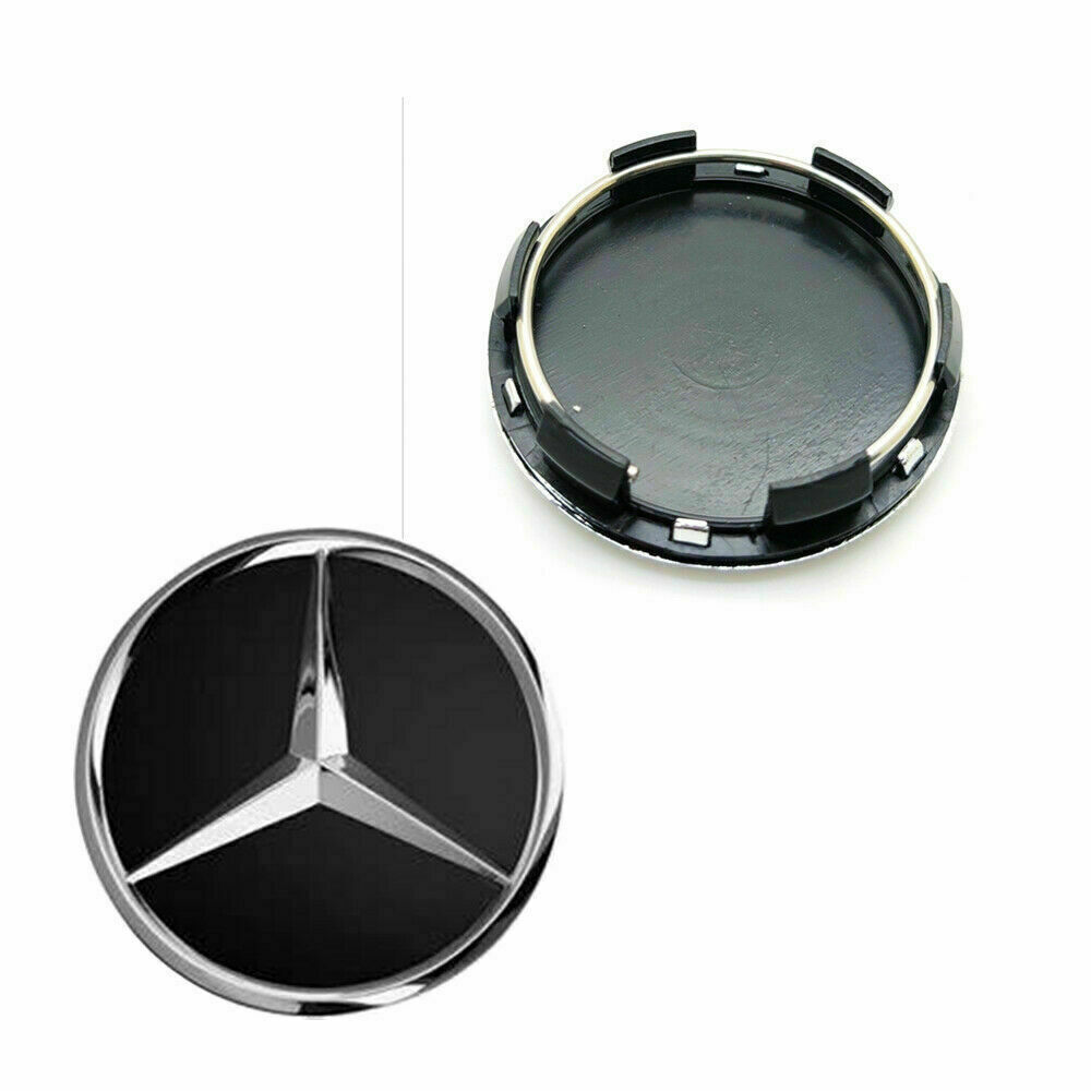 4PCS 60mm Mercedes-Benz Black/Gloss/Chrome hub cover Rim cover Hub cap-+