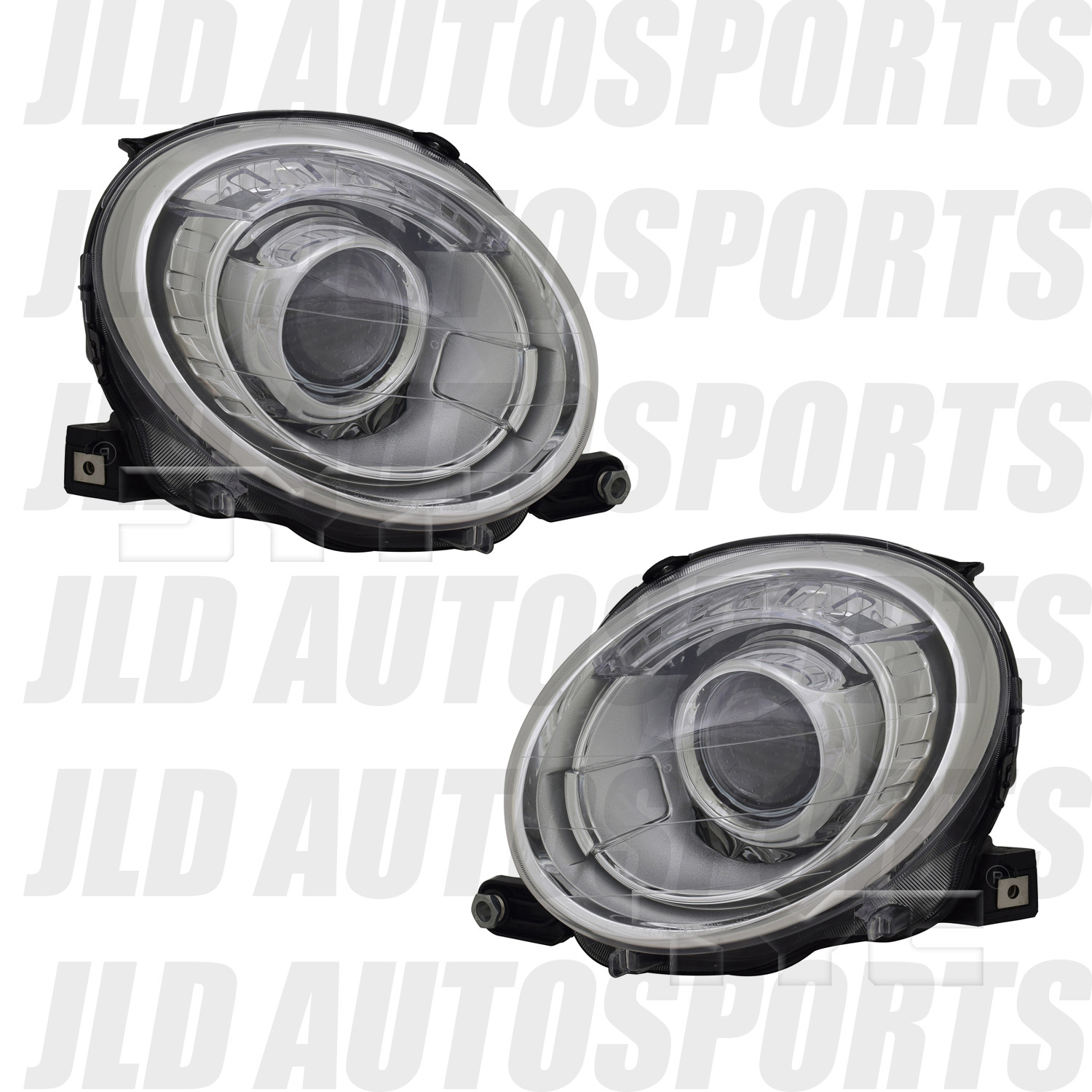 Pair Right Left Side Projector Headlight Lamp Assembly For 2012-2019 Fiat 500