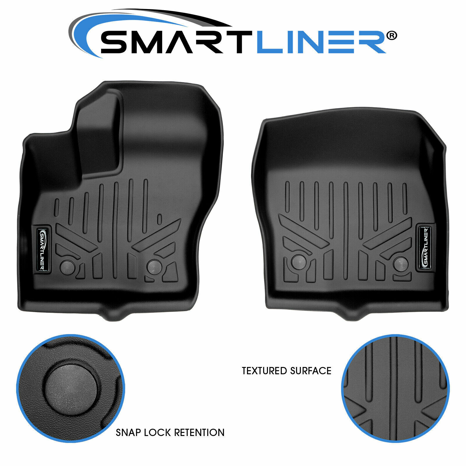 SMARTLINER Custom Fit Floor Mats 1st Row Liner 2014-2021 Ford Transit Connect