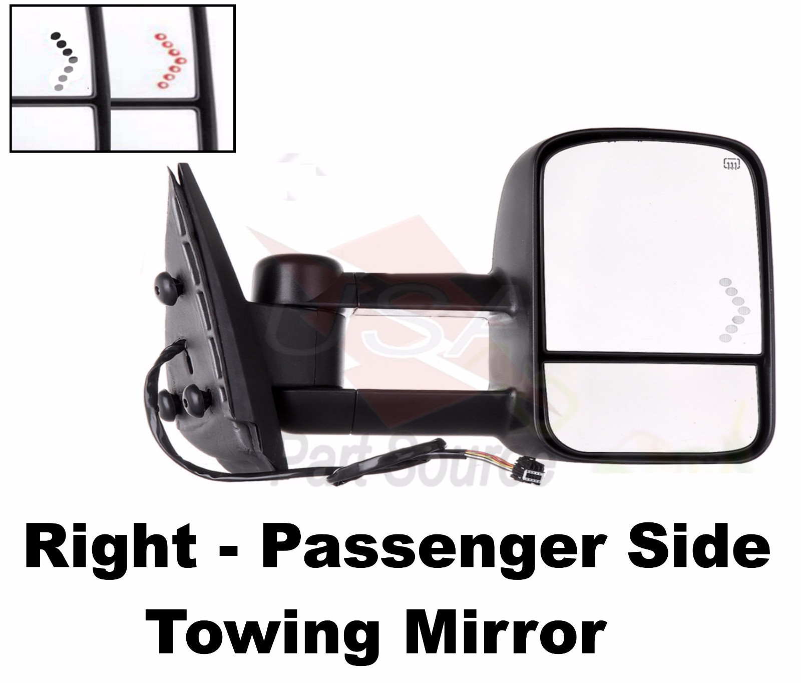 Sierra Power Heated Telescopic Signal Lamp Upgrade Tow Mirror Right Passenger