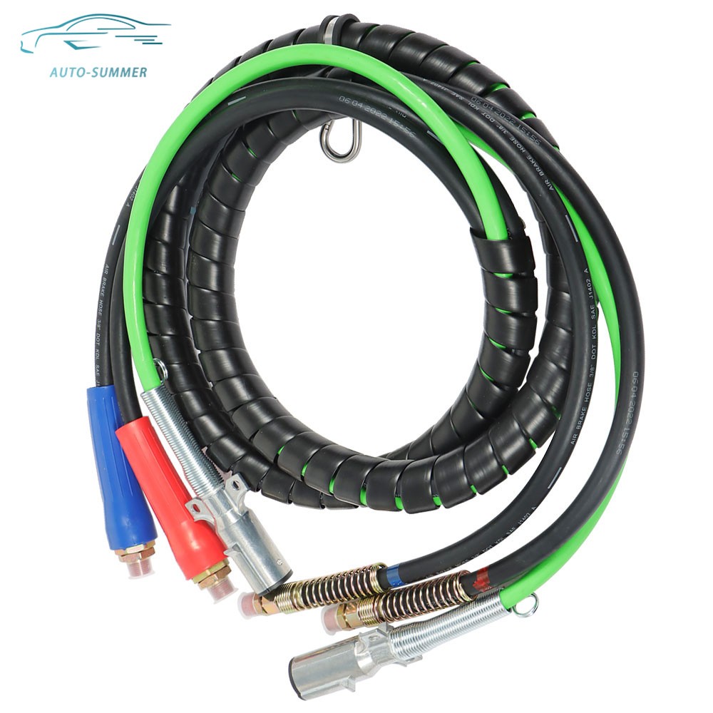12\' 12FT 3-in-1 Wrap Set Air Line Hose Assys Fit For Semi Truck Tractor Trailer