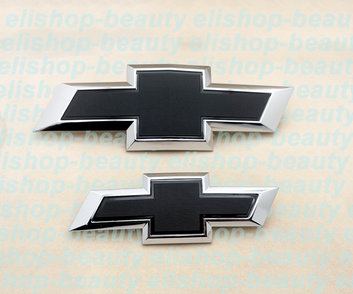 New 2021-2025 Suburban Tahoe Front & Rear Chrome Black Bowtie Emblems Kit OEM New 2021-2025 Suburban Tahoe Front & Rear Chrome Black Bowtie Emblems Kit OEM