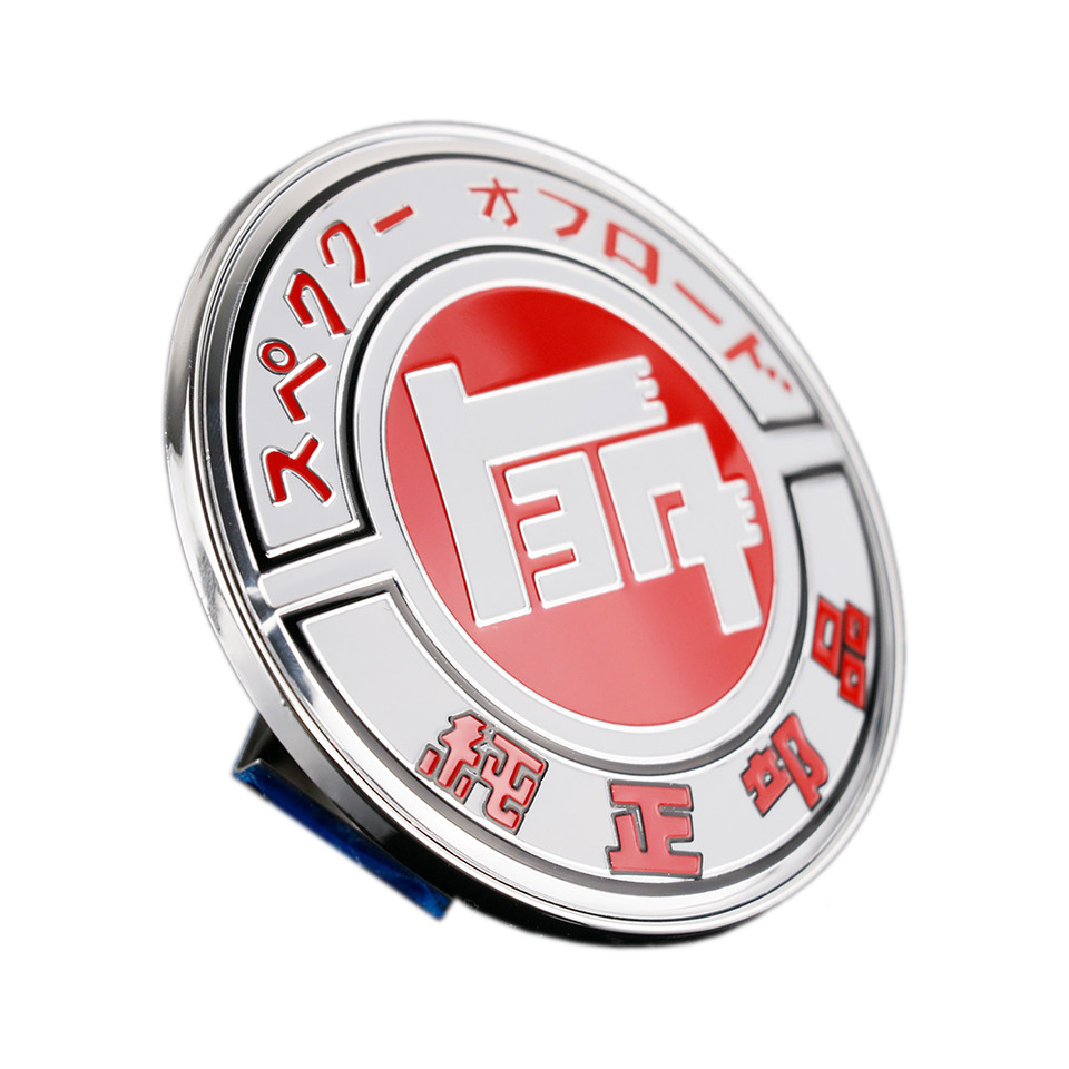 JDM JAPAN TEQ AUTOMOBILE CLASSIC RED SPORT FRONT GRILLE EMBLEM BADGE