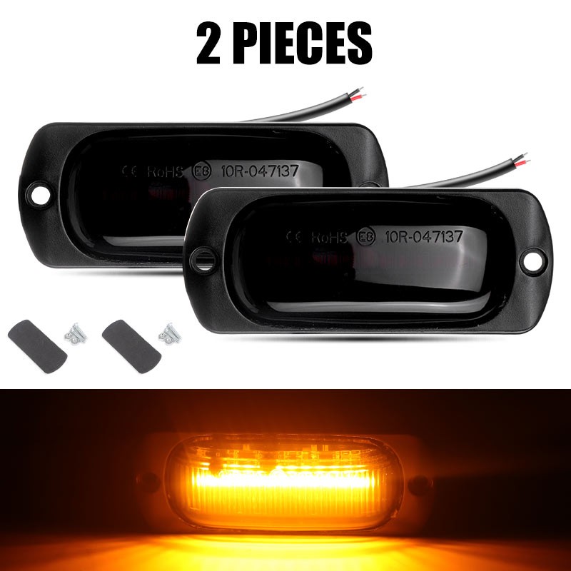 Amber 12 LED Side Marker Clearance Lights For Truck Trailer Caravans Waterproof