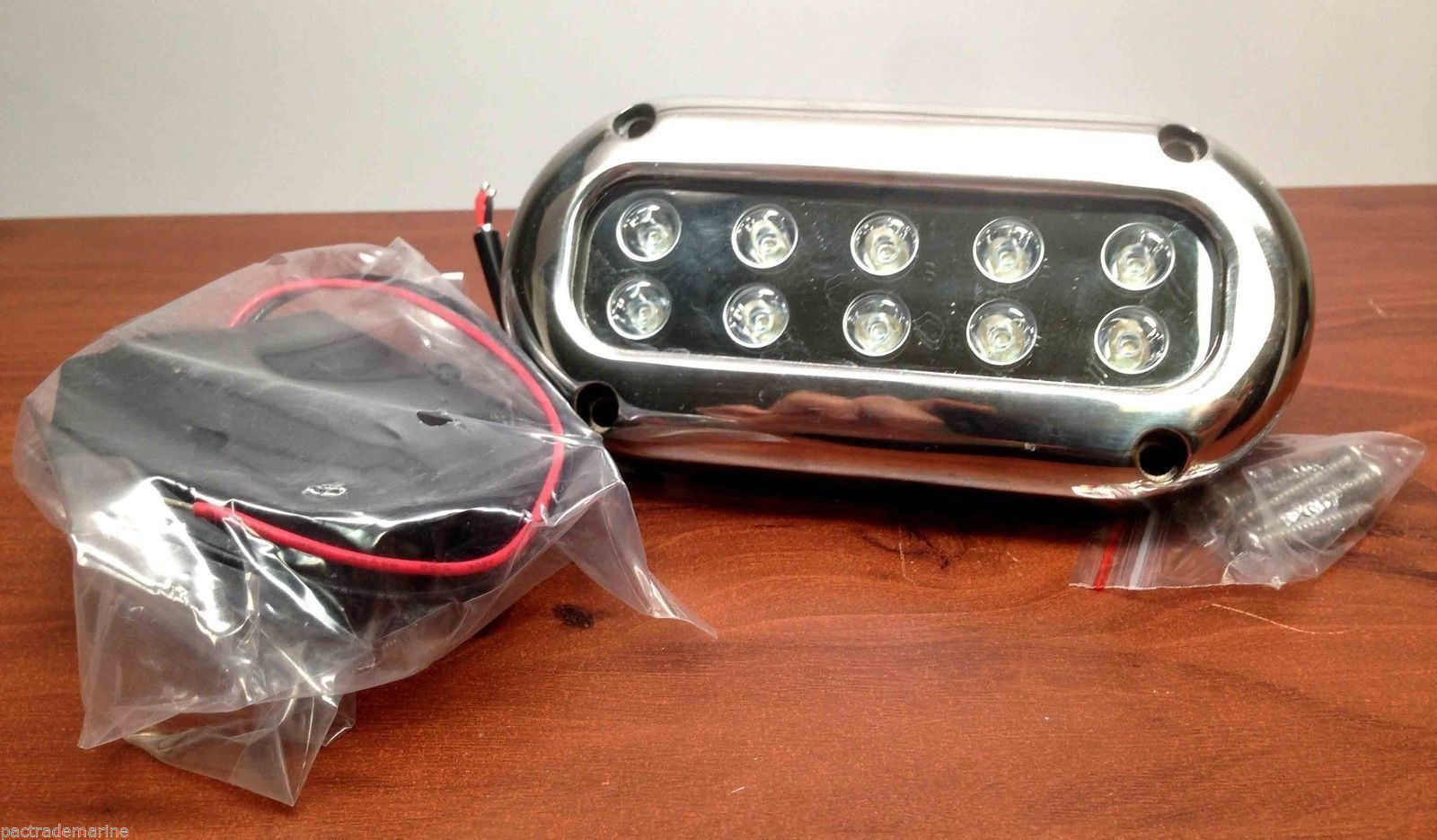 ULTRA BRIGHT BLUE LED STAINLESS STEEL UNDERWATER LIGHT SURFACE MOUNT