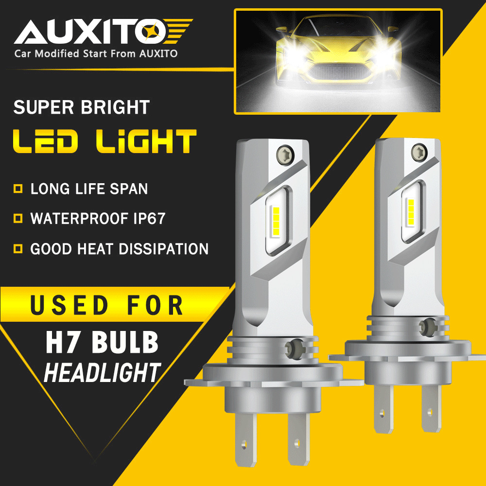 2x H7 LED Headlight Bulbs Kit High Low Beam 6500K Super White 80000LM Lights E4A