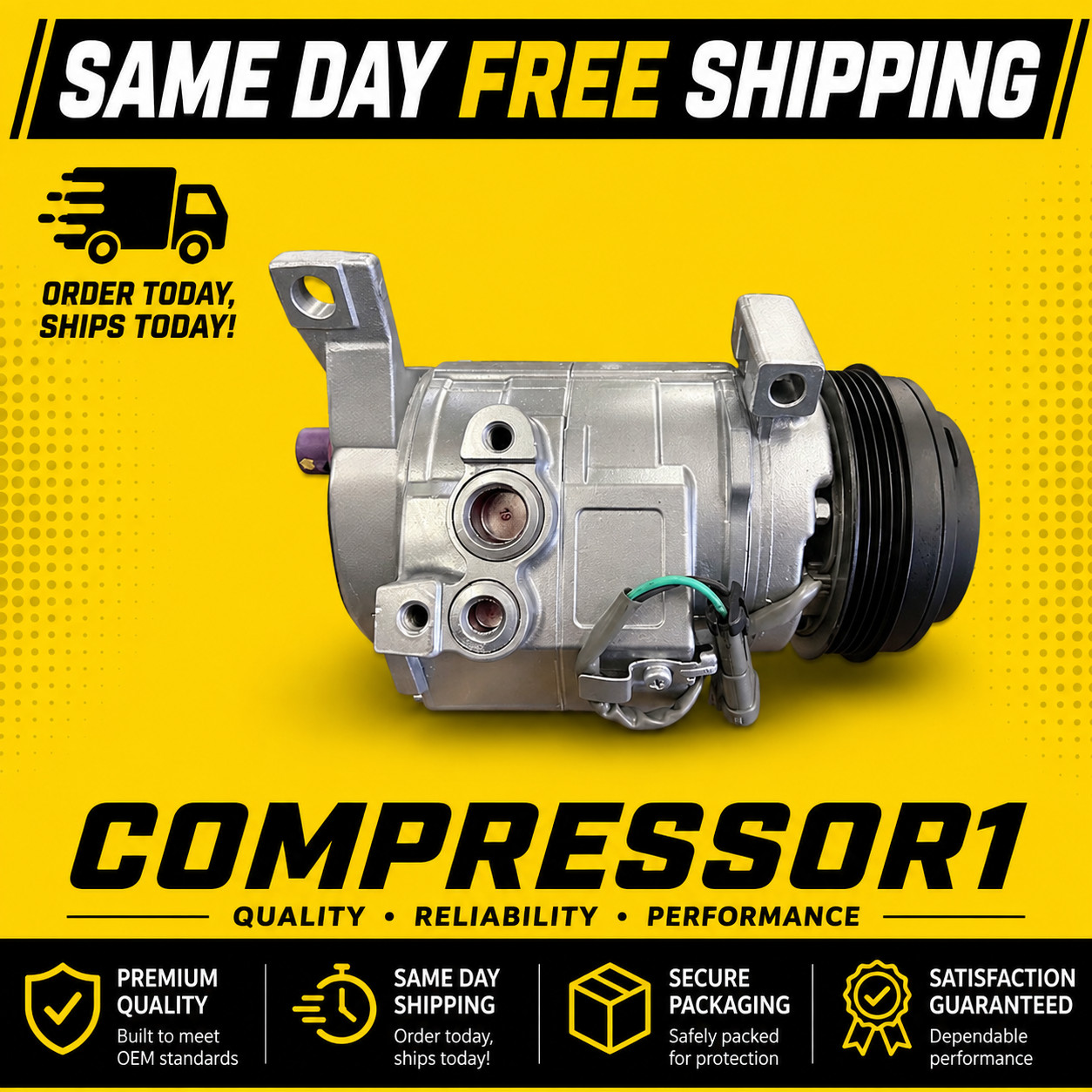 AC Compressor For Cadillac Escalade Chevy Tahoe Suburban GMC Yukon With Rear AC