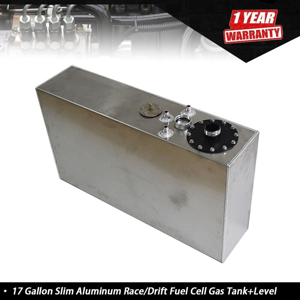 17 Gallon/64L Slim Aluminum Race/Drift Fuel Cell Gas Tank+Level Sender